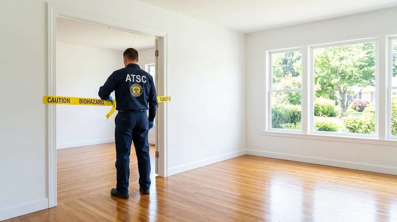 Certified biohazard cleanup crew performing Decomposition Cleanup in Fairland